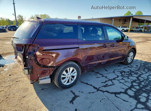 KNDMB5C19H6319659 2017 KIA SEDONA Burgundy უკანა მარჯვენა