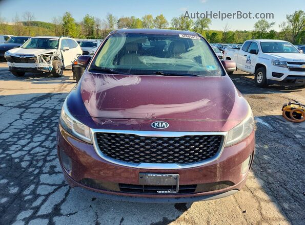 KNDMB5C19H6319659 2017 KIA SEDONA Burgundy წინა ხედი