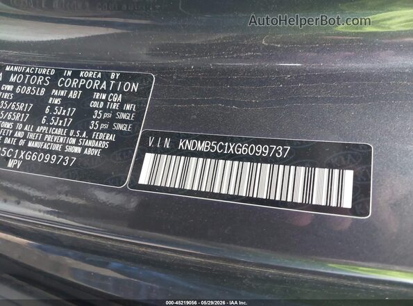 KNDMB5C1XG6099737 2016 KIA SEDONA Black Engine compartment view
