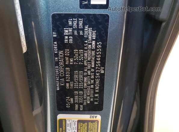 KNDNE5K37S6465595 2025 KIA CARNIVAL Серый Вид наклейки с VIN-кодом