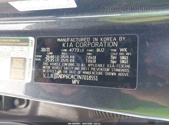 KNDP6CAC7N7018551 2022 KIA SPORTAGE Blue ძრავის განყოფილების ხედი