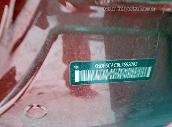 KNDP6CAC8L7652092 2020 KIA SPORTAGE Red VIN sticker view