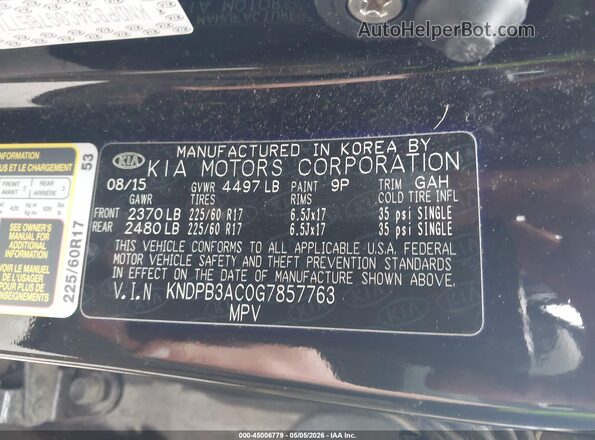 KNDPB3AC0G7857763 2016 KIA SPORTAGE Black 