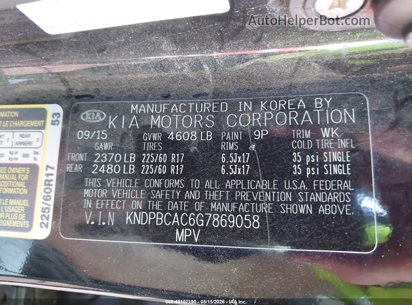 KNDPBCAC6G7869058 2016 KIA SPORTAGE Black Vista del compartimento del motor