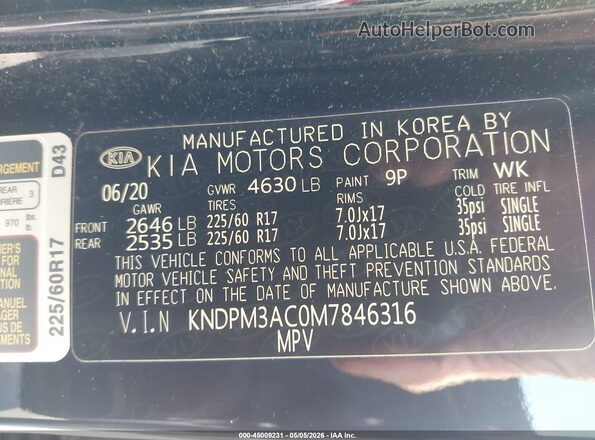 KNDPM3AC0M7846316 2021 KIA SPORTAGE Black Շարժիչի բաժամունքի տեսք