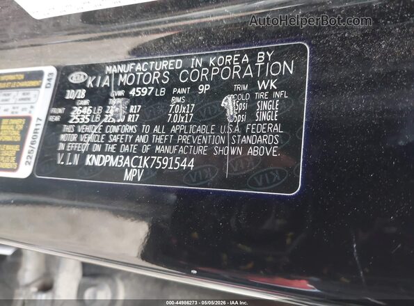 KNDPM3AC1K7591544 2019 KIA SPORTAGE Black Вид підкапотного простору