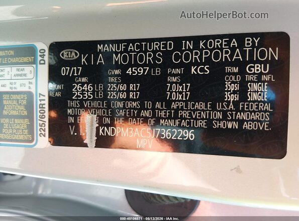 KNDPM3AC5J7362296 2018 KIA SPORTAGE Silver Engine compartment view
