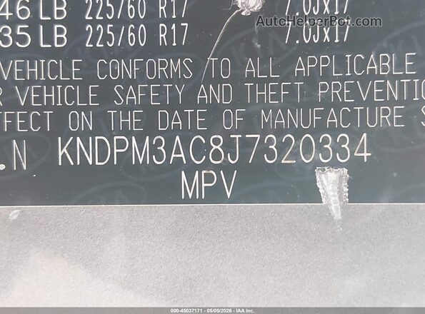 KNDPM3AC8J7320334 2018 KIA SPORTAGE Gray Engine compartment view