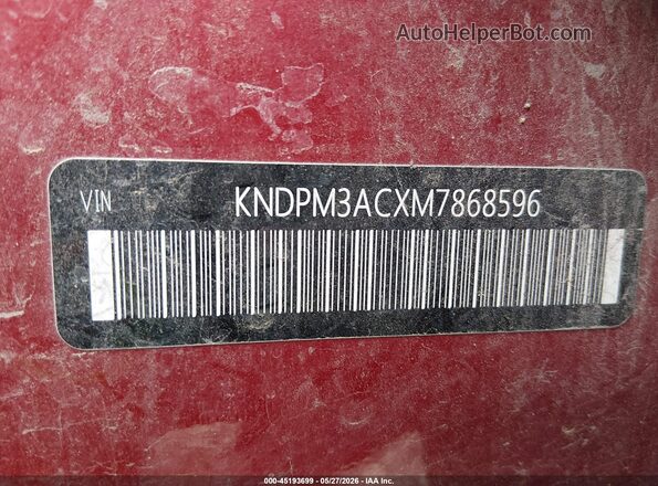 KNDPM3ACXM7868596 2021 KIA SPORTAGE Red ძრავის განყოფილების ხედი