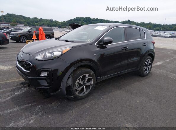 KNDPMCAC7M7933386 2021 KIA SPORTAGE Black წინა მარცხენა ხედი სამი მეოთხედიდან