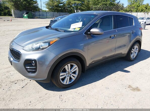KNDPMCAC8H7272487 2017 KIA SPORTAGE Gray Առջևի ձախ երեք քառորդ տեսարան