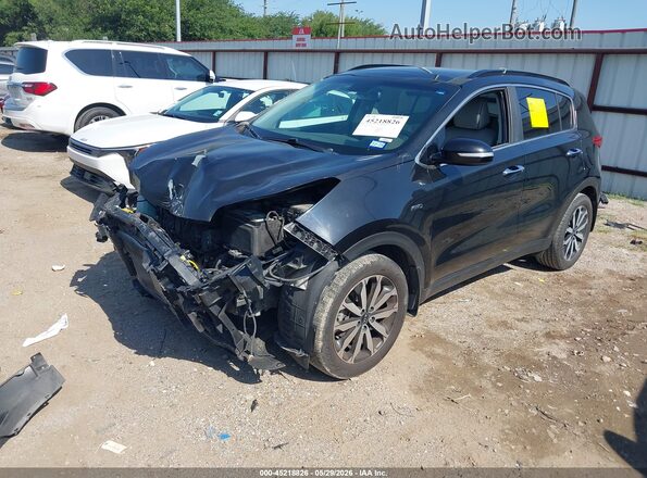 KNDPNCAC1J7319734 2018 KIA SPORTAGE Black Առջևի ձախ երեք քառորդ տեսարան