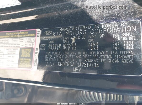 KNDPNCAC1J7319734 2018 KIA SPORTAGE Black Շարժիչի բաժամունքի տեսք
