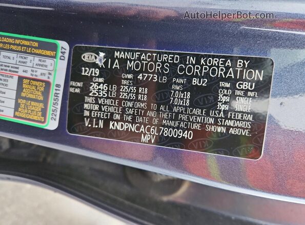 KNDPNCAC6L7800940 2020 KIA SPORTAGE Blue 
