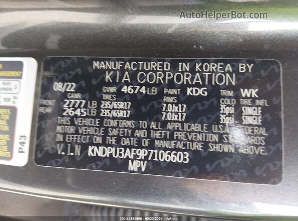 KNDPU3AF9P7106603 2023 KIA SPORTAGE Серый Вид подкапотного пространства