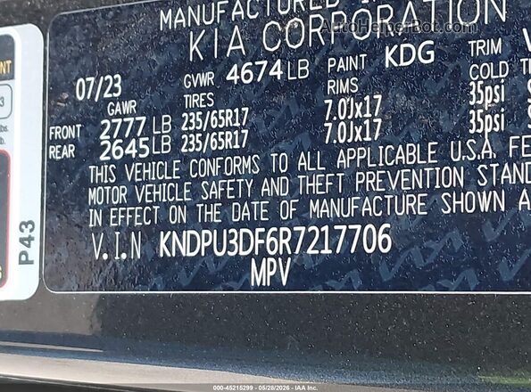 KNDPU3DF6R7217706 2024 KIA SPORTAGE Green Widok komory silnika