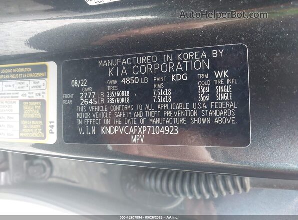 KNDPVCAFXP7104923 2023 KIA SPORTAGE Gray ძრავის განყოფილების ხედი