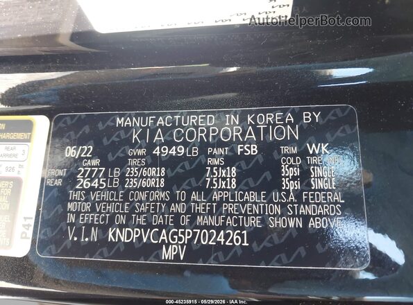 KNDPVCAG5P7024261 2023 KIA SPORTAGE HYBRID Black Vista del compartimento del motor
