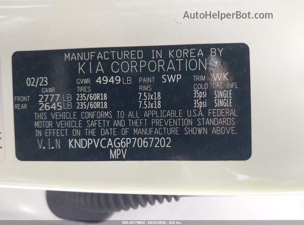 KNDPVCAG6P7067202 2023 KIA SPORTAGE HYBRID White Շարժիչի բաժամունքի տեսք