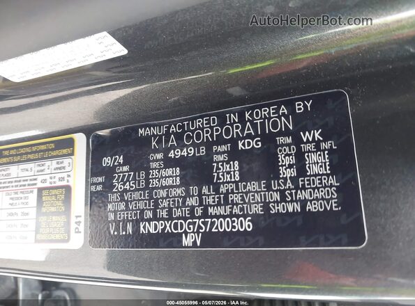 KNDPXCDG7S7200306 2025 KIA SPORTAGE HYBRID Gray 