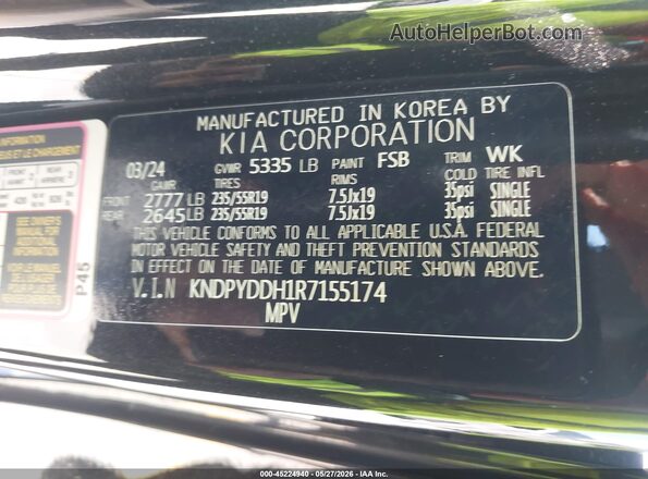 KNDPYDDH1R7155174 2024 KIA SPORTAGE PLUG-IN HYBRID Black Vista del compartimento del motor