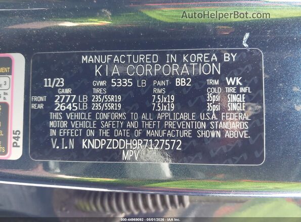 KNDPZDDH9R7127572 2024 KIA SPORTAGE PLUG-IN HYBRID Dark Blue Вид підкапотного простору