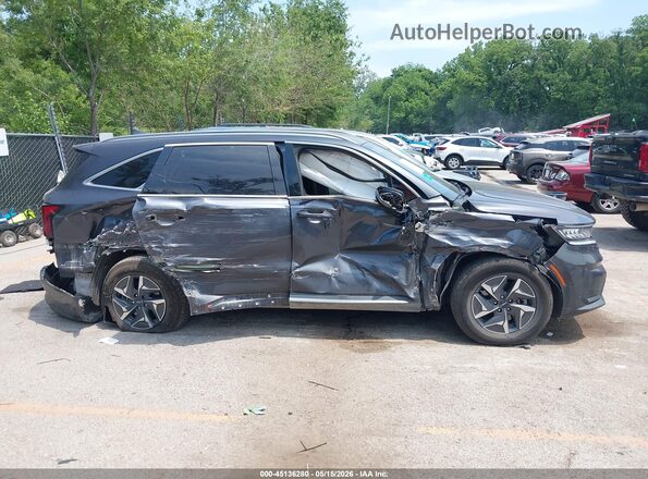 KNDRG4LG1N5062858 2022 KIA SORENTO HYBRID Gray Widok wnętrza z tyłu