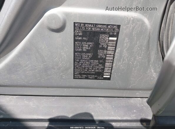 KNMAT2MT4JP572841 2018 NISSAN ROGUE Silver 
