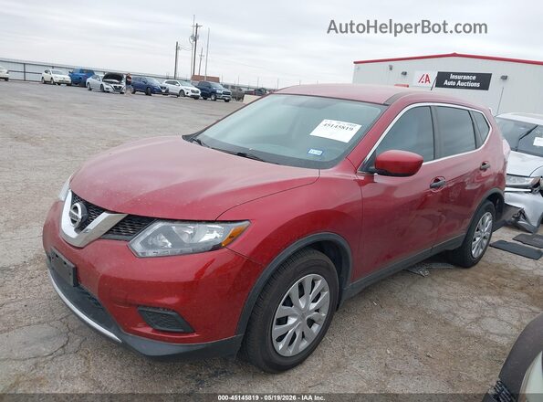 KNMAT2MT7GP614184 2016 NISSAN ROGUE Maroon Առջևի ձախ երեք քառորդ տեսարան
