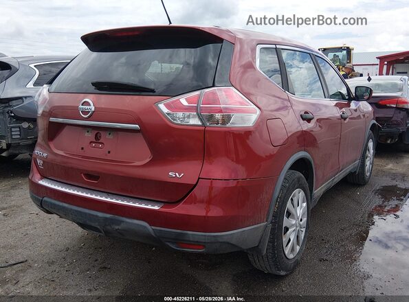 KNMAT2MT7GP704399 2016 NISSAN ROGUE Red Задня права чверть