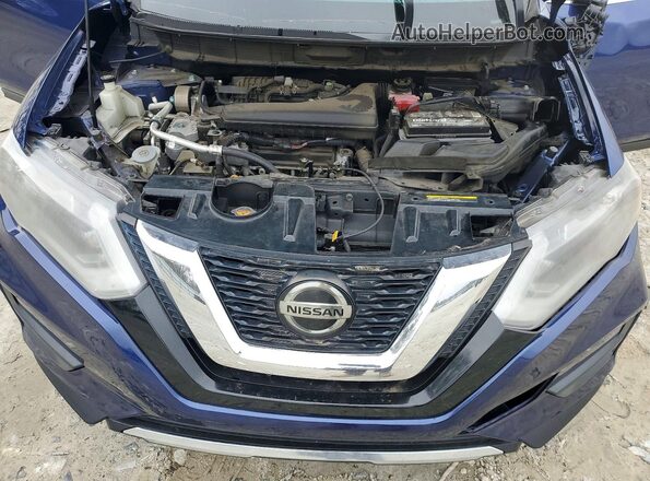 KNMAT2MT9JP597668 2018 NISSAN ROGUE Blue ძრავის განყოფილების ხედი