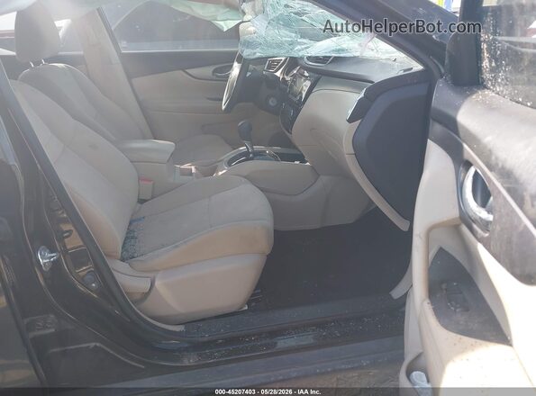 KNMAT2MTXGP664075 2016 NISSAN ROGUE Black Widok wnętrza z przodu