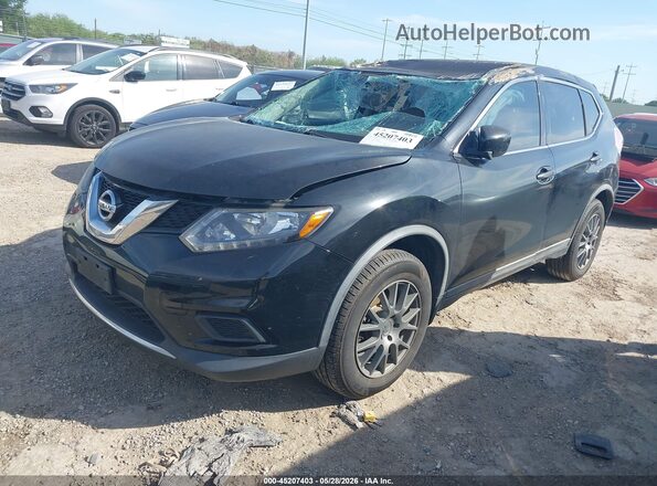 KNMAT2MTXGP664075 2016 NISSAN ROGUE Black Przód lewy