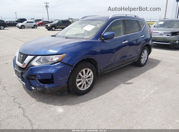 KNMAT2MTXKP517182 2019 NISSAN ROGUE Blue Առջևի ձախ երեք քառորդ տեսարան