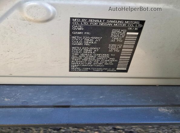 KNMAT2MV0GP708120 2016 NISSAN ROGUE Silver 
