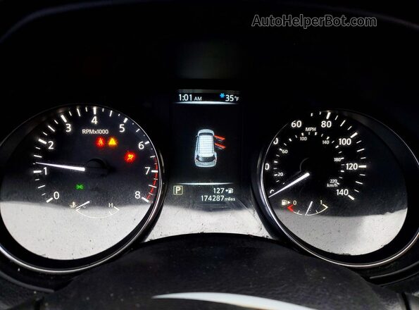 KNMAT2MV2HP507854 2017 NISSAN ROGUE Brown Вид щитка приладів