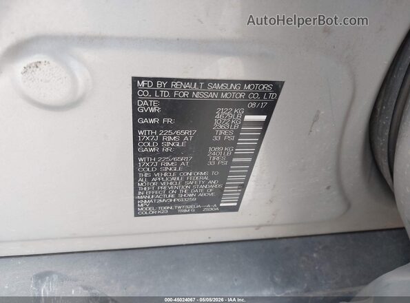 KNMAT2MV3HP613259 2017 NISSAN ROGUE Gray Vista del compartimento del motor