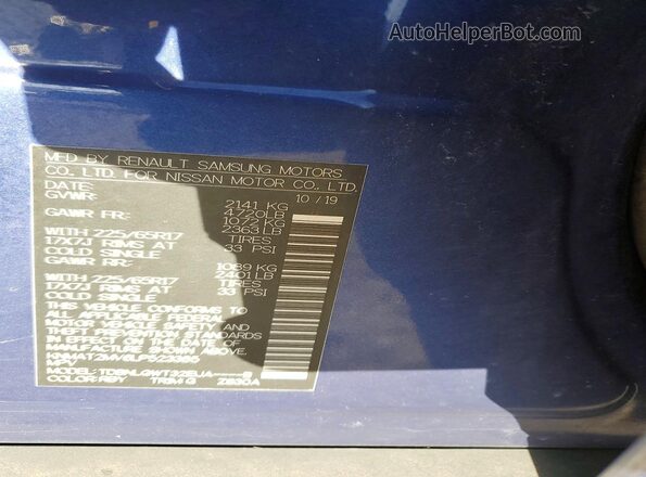 KNMAT2MV6LP523385 2020 NISSAN ROGUE Blue 