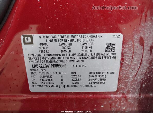 LRBAZLR41PD059920 2023 BUICK ENVISION Red Widok komory silnika