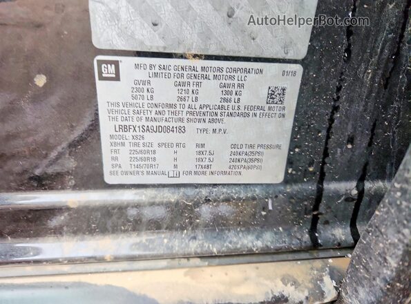 LRBFX1SA9JD084183 2018 BUICK ENVISION Black Vista del compartimento del motor