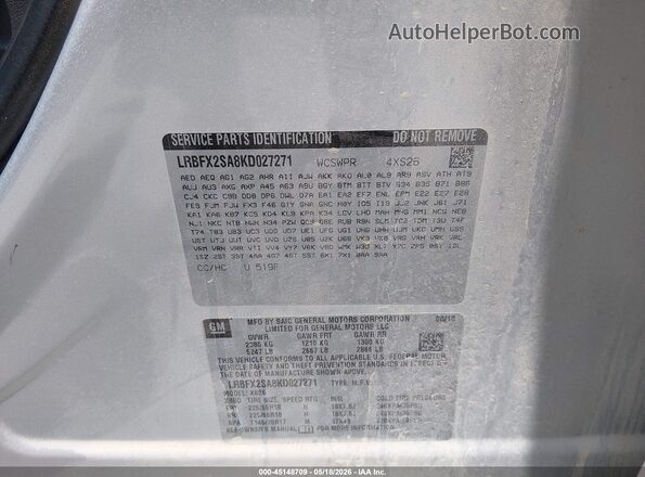 LRBFX2SA8KD027271 2019 BUICK ENVISION Серебряный Вид подкапотного пространства