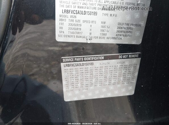 LRBFXCSA3LD150189 2020 BUICK ENVISION Black Շարժիչի բաժամունքի տեսք