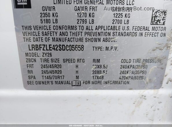 LRBFZLE42SD005658 2025 BUICK ENVISION White Engine compartment view