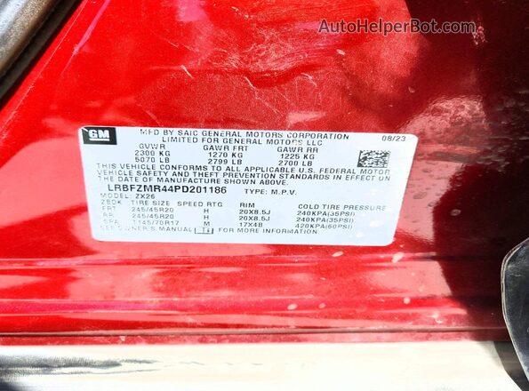 LRBFZMR44PD201186 2023 BUICK ENVISION Red Vista interior de 360 grados