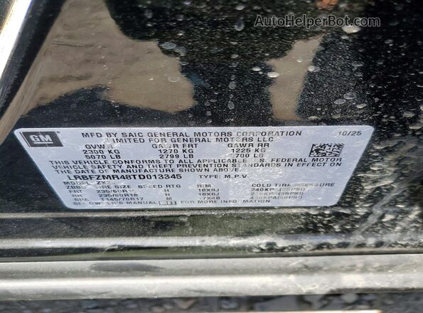 LRBFZMR48TD013345 2026 BUICK ENVISION Black Вид наклейки з VIN-кодом