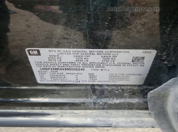 LRBFZMR4XMD086248 2021 BUICK ENVISION Black VIN sticker view