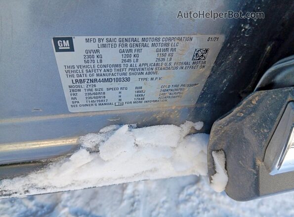LRBFZNR44MD100330 2021 BUICK ENVISION Gray ძრავის განყოფილების ხედი