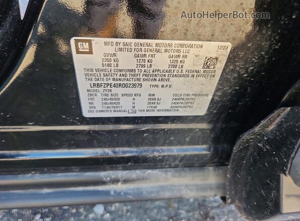 LRBFZPE40RD023979 2024 BUICK ENVISION Black Vista de la etiqueta del VIN
