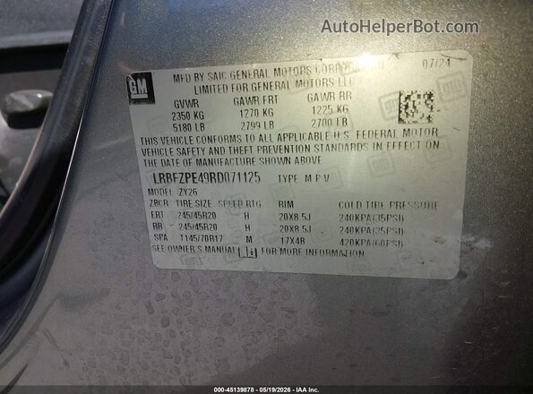 LRBFZPE49RD071125 2024 BUICK ENVISION Gray Engine compartment view