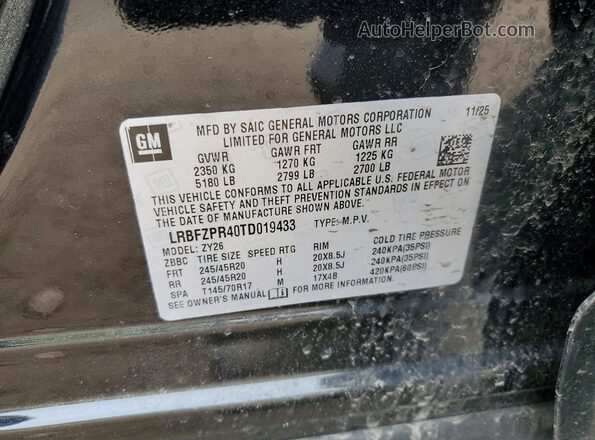 LRBFZPR40TD019433 2026 BUICK ENVISION Black Vista de la etiqueta del VIN